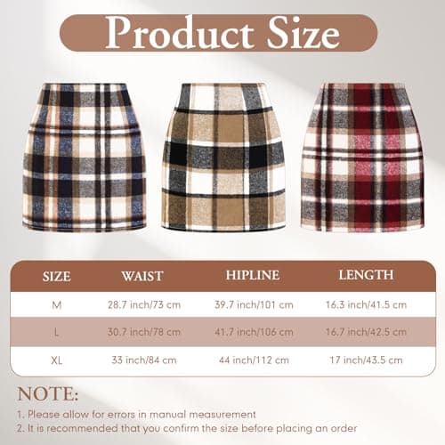 Women's Wool Plaid Mini Skirts