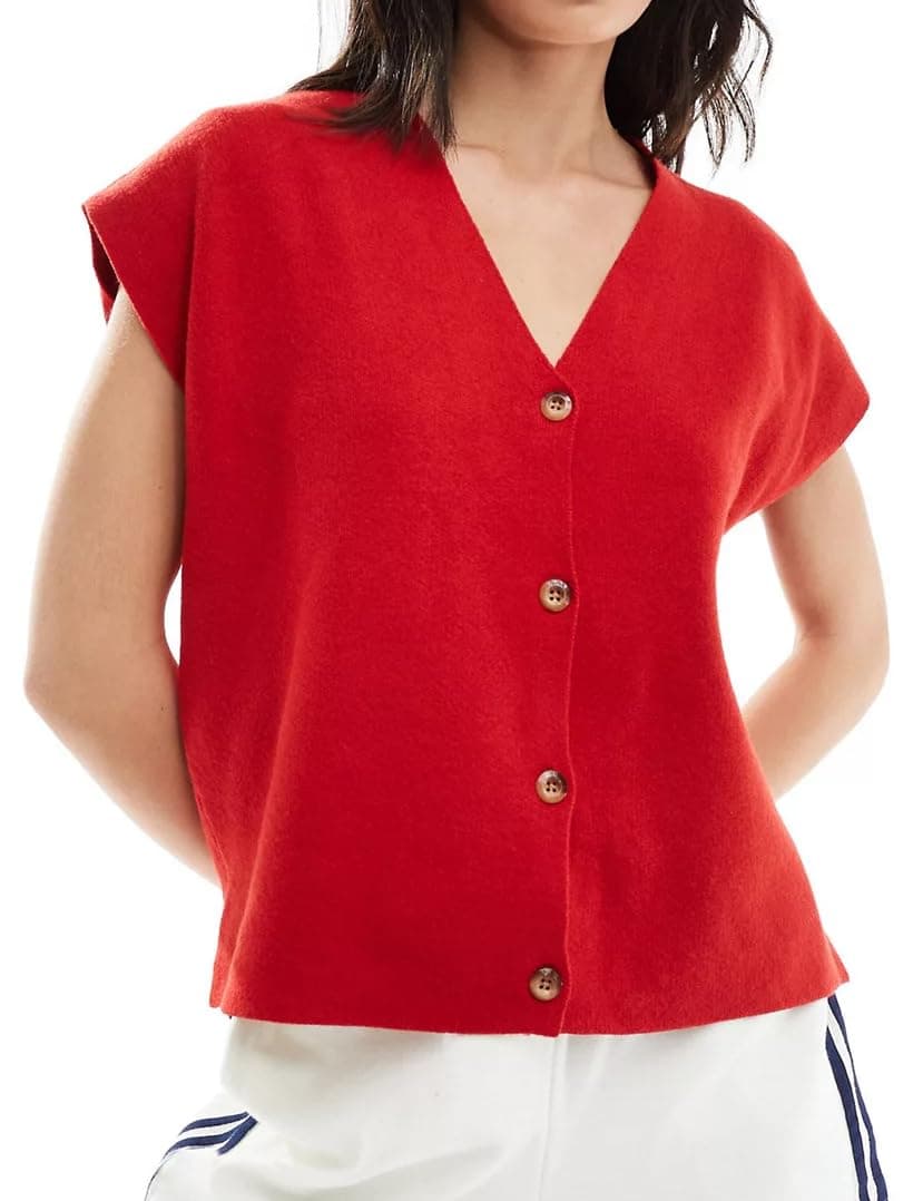 IDEALSANXUN Women's Oversized V-Neck Sweater Vest 2024