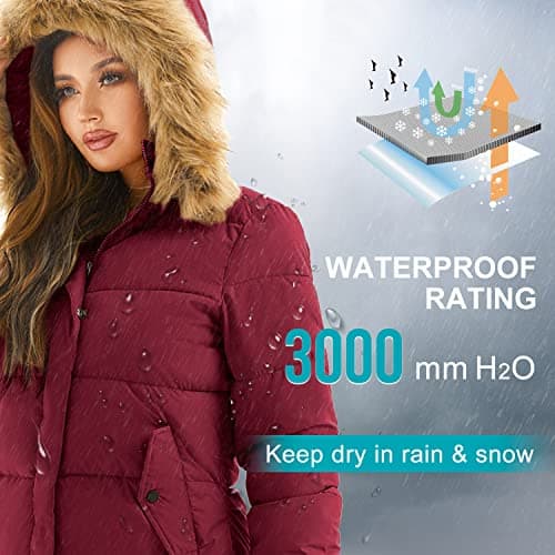 FARVALUE Women's Winter Warm Parka Jacket Puffer Thicken Hooded Coat