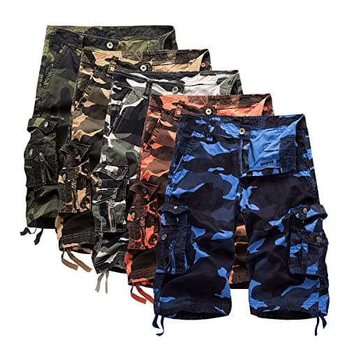 IDEALSANXUN Men's Casual Loose Fit Multi-Pocket Military Style Shorts