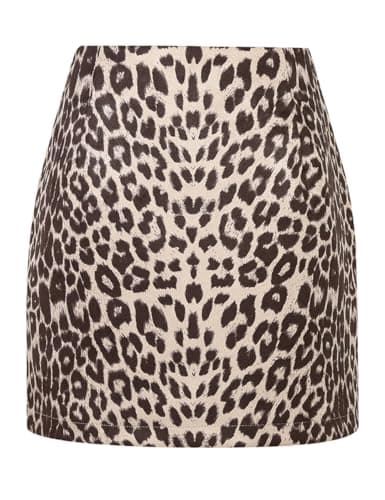 High Waist Plaid Bodycon Pencil Skirt — Suede Leopard Khaki
