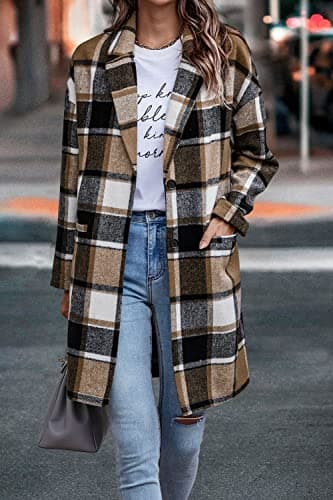PrettyGarden Women's Plaid Winter Jacket With Pockets