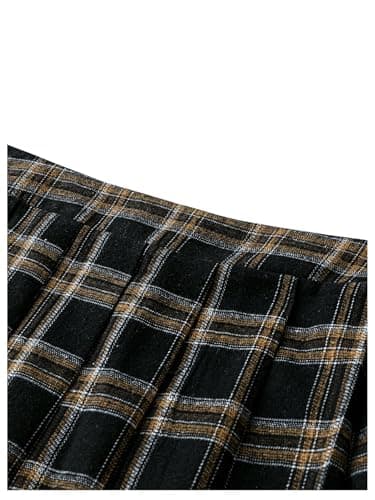MakeMeChic Women's Plus Size Plaid High-Waisted Mini Skirt