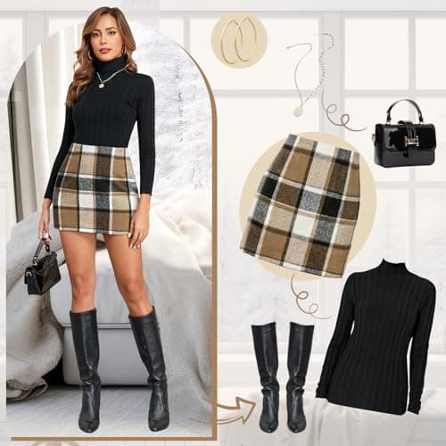 Plaid High Waist Pencil Skirt for Women: Fall/Winter Trend