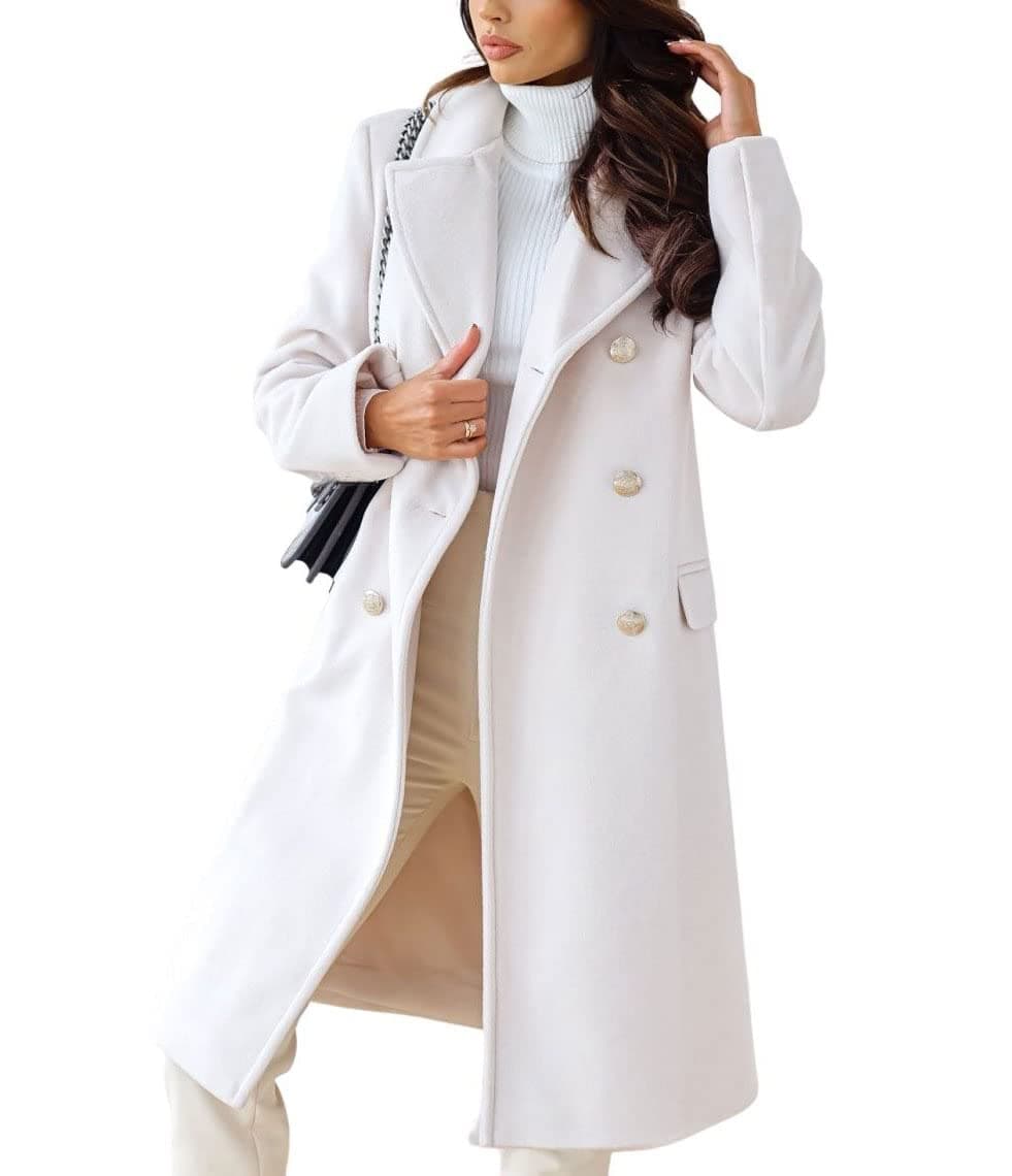 ChouTayou Women's Winter Double Breasted Wool Pea Coat