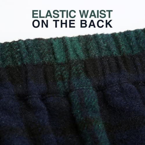Women's Wool Plaid Mini Skirt with Elastic Waist for Fall and Winter
