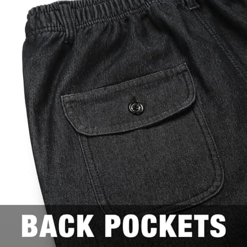 Warm Fleece Lined Jeans for Men with Elastic Waist