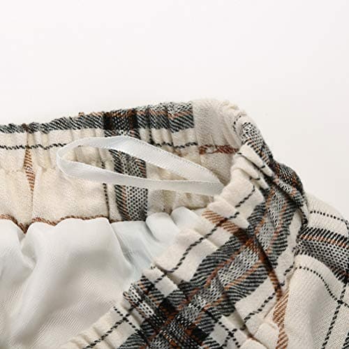 IDEALSANXUN Women’s A-line Plaid Midi Skirt with Elastic Waist