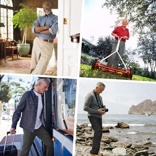 Magnetic Button Elastic Waist Pants for Seniors with High Stretch