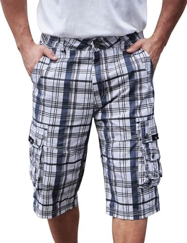 Best South Men's Comfortable Twill Cargo Shorts with Multiple Pockets — Breton Stripes