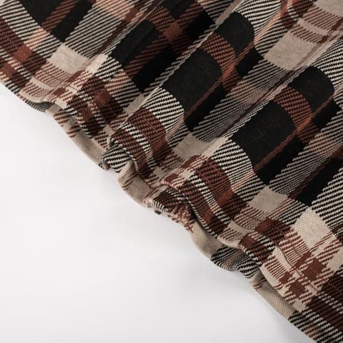 Women's Kate Kasin Knee-Length Elastic Waist Stretch Plaid Business Skirt