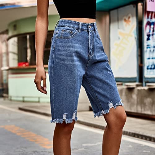 Sumleno Women's High Waist Y2k Denim Jorts Shorts