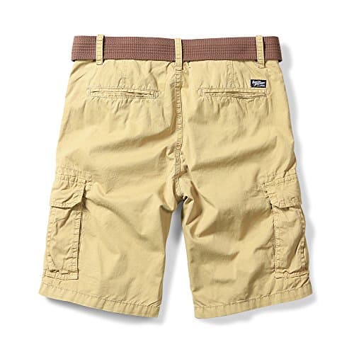 OCHENTA Men's Lightweight Cargo Shorts with Pockets Casual Cotton Shorts (No Belt)