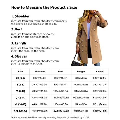 Women's Double Breasted Wool Coat for Fall and Winter