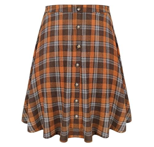 TIYOMI Women's Plus Size Stretchy Swing Corduroy Skater Skirt XL-5XL