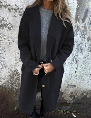 IDEALSANXUN Long Wool Coats for Women Trendy Peacoat Trench Coat