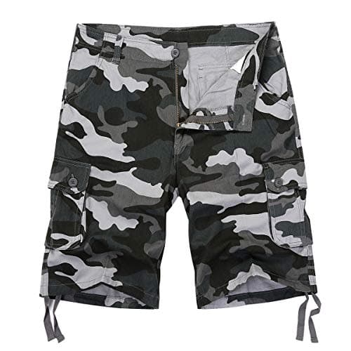 Military Camo Cargo Shorts for Men — Blue Camo