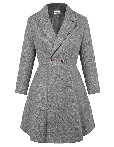 Hanna Nikole Women's Plus Size Wool Trench Coats — Grey