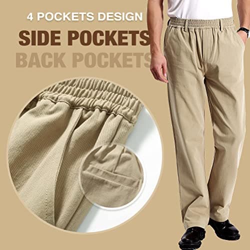 Casual Elastic Waist Twill Pants for Men by IDEALSANXUN