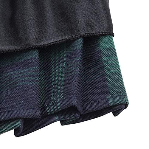 Urban CoCo Women's Elastic Waist Tartan Pleated School Skirt