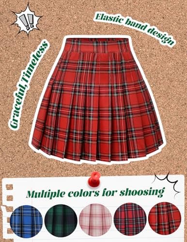 Pleated Skirts for Women: High Waist Mini Skater Tennis A-line Cheerleader