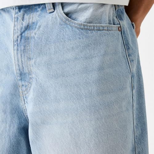 Kodaruber Men's Vintage Baggy Denim Hip Hop Jean Shorts