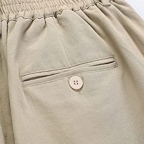 Men's Casual Twill Pants with Elastic Waist