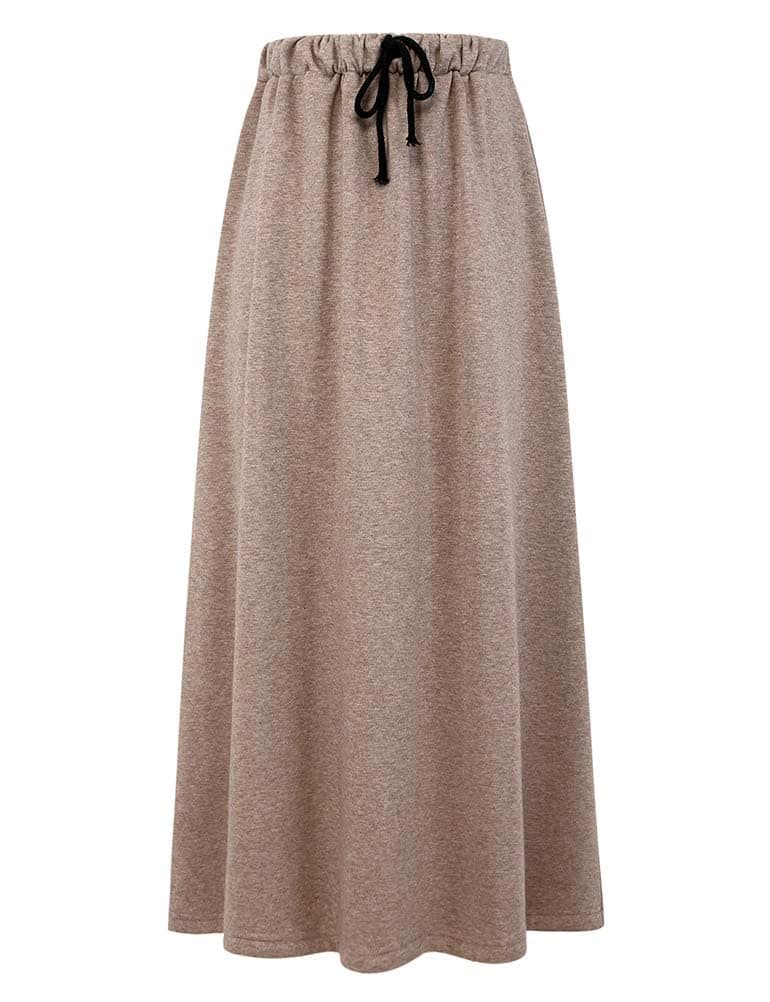 IDEALSANXUN Fleece Lined Long Waisted Warm Winter Skirts for Women with Pockets