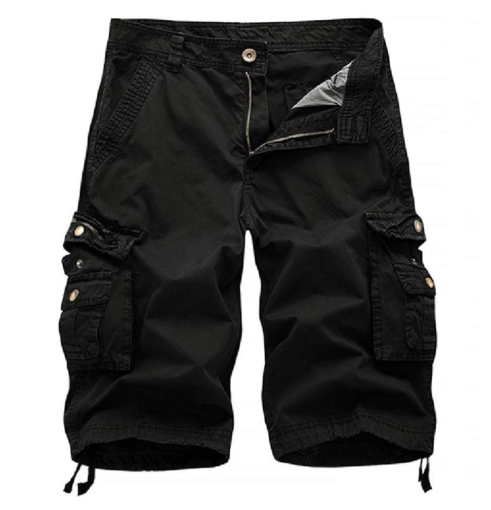 Littleking Men's Camo Cargo Shorts with Multi-Pockets Casual Outdoor Wear