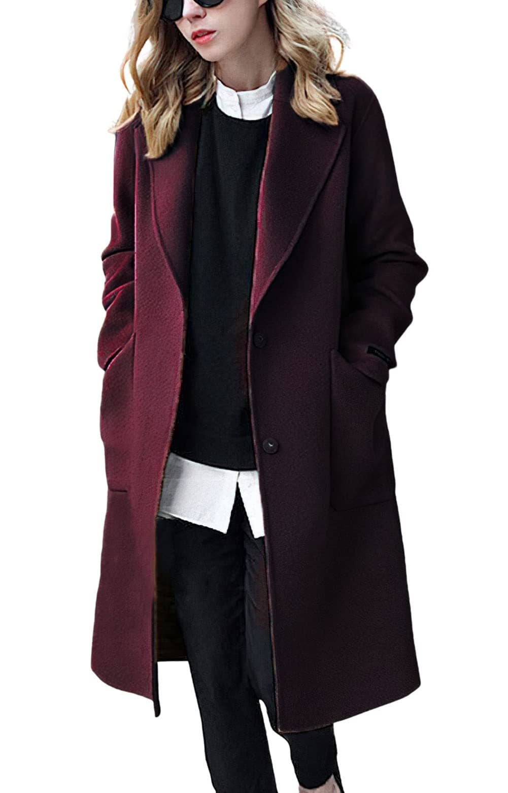 Chouyatou Women's Winter Formal Wool Overcoat