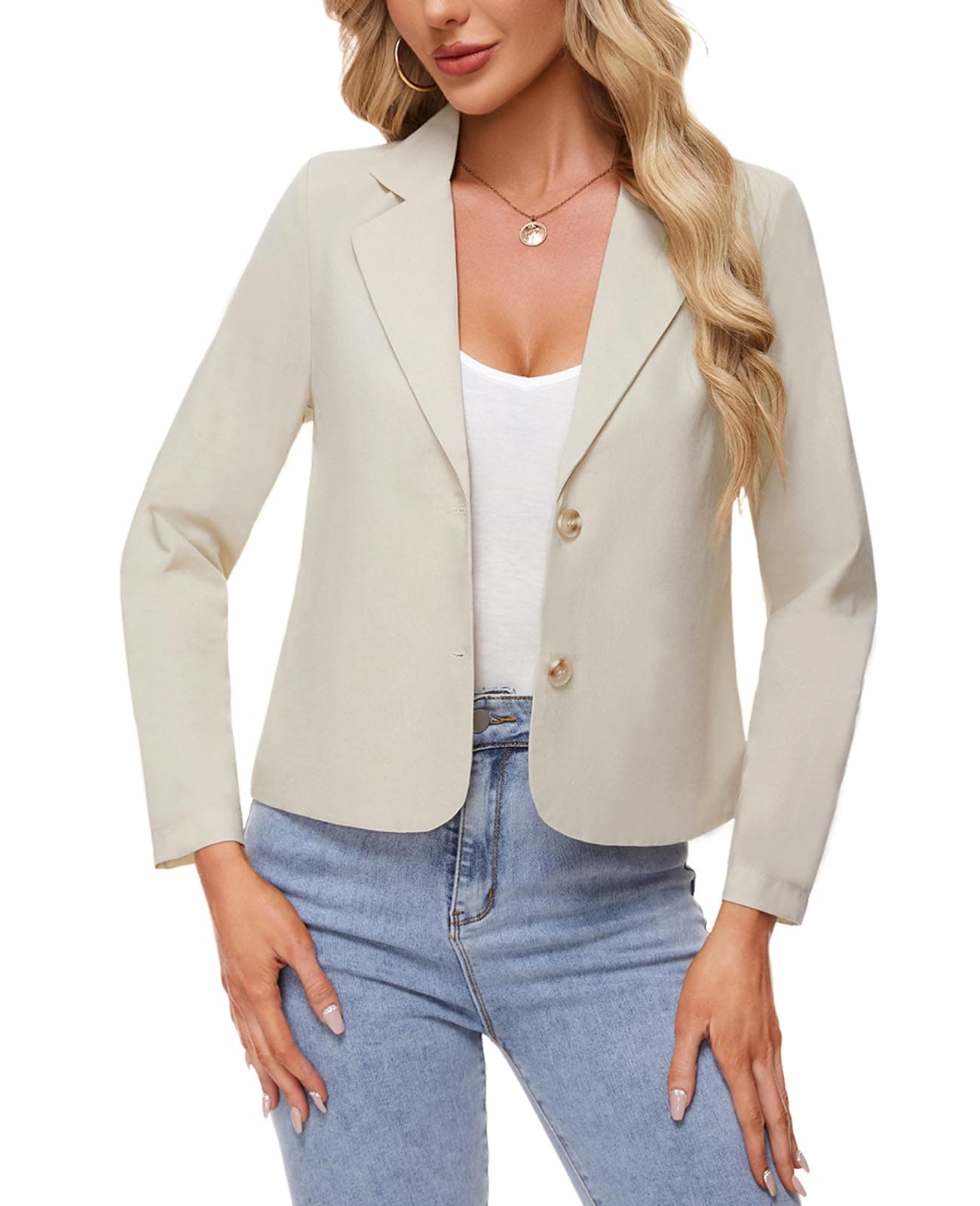 MintLimit Linen Blazer for Women Lightweight Casual Work Jacket