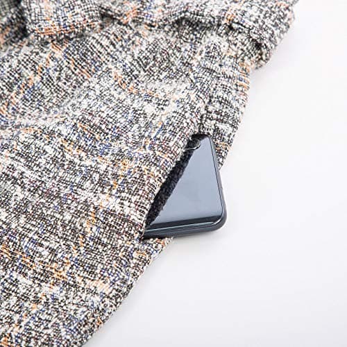KANCY Women's Casual High Waist Plaid Tweed Mini Skirt with Pockets