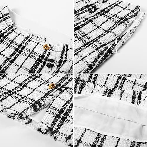 Kate Kasin Women's High Waist Plaid Skirt Mini Bodysuit
