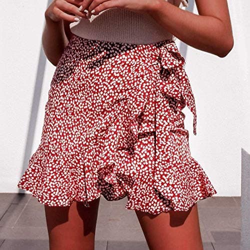 2024 Women's Mini Skirt in Ruffle A-Line Style — Red