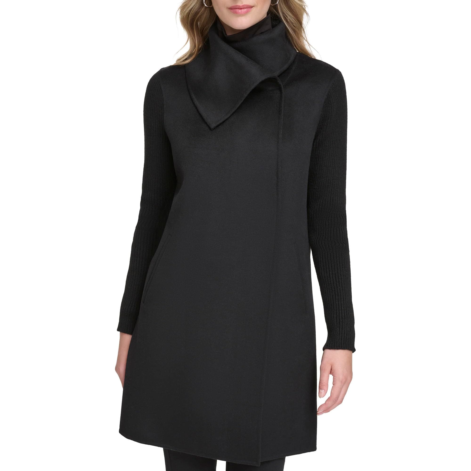 Kenneth Cole Women's Wool Blend Military Overcoat