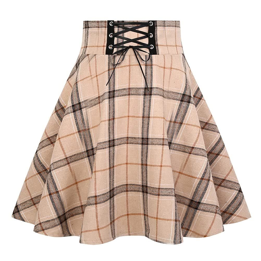 Gothic Plaid Mini Skirt for Women - 2024 Collection