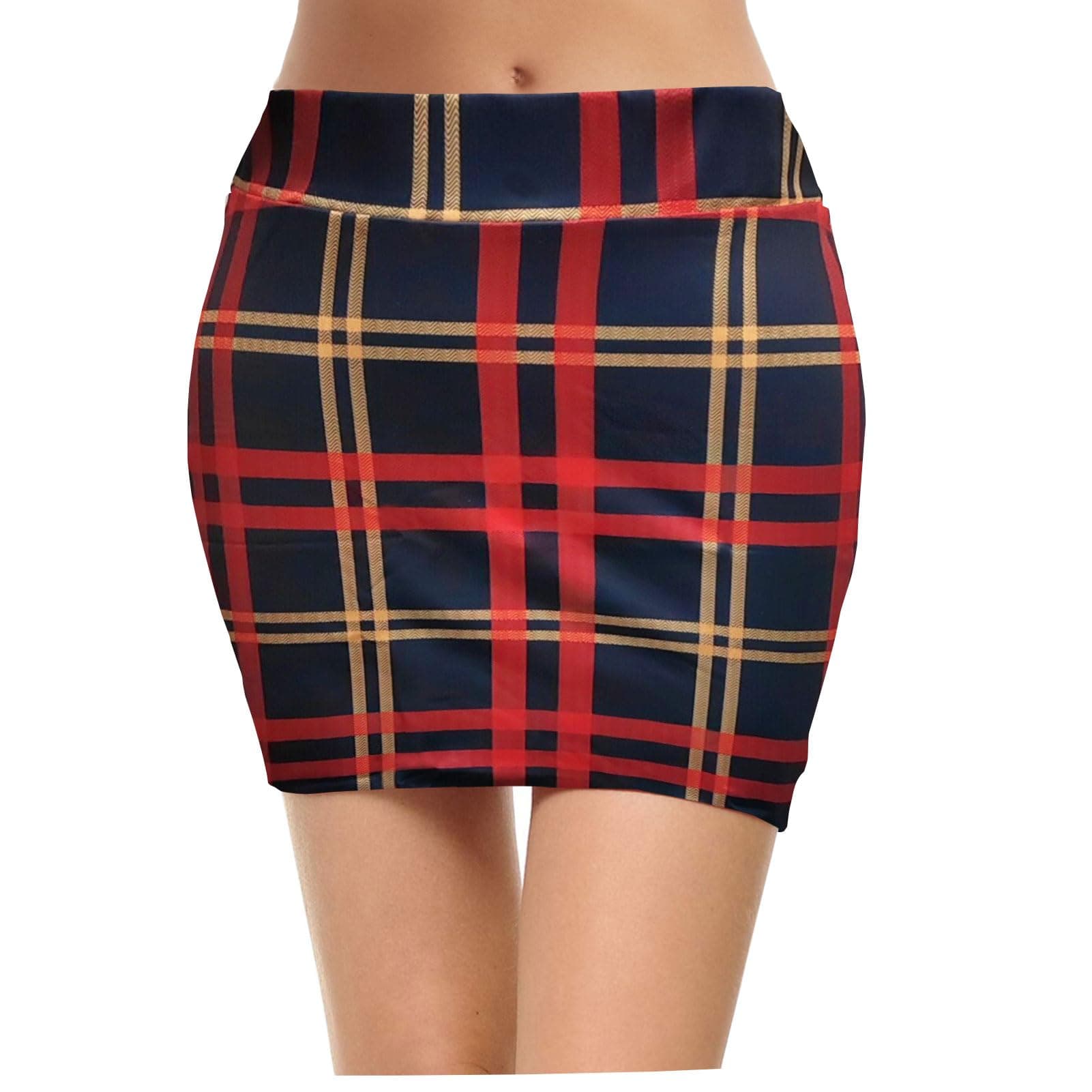Topdress Women's High Waisted Elastic Pencil Skirts with Slit