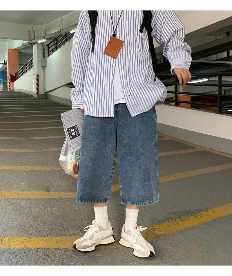 POHADON Y2K Aesthetic Baggy Jeans Shorts Vintage Grunge Streetwear Unisex