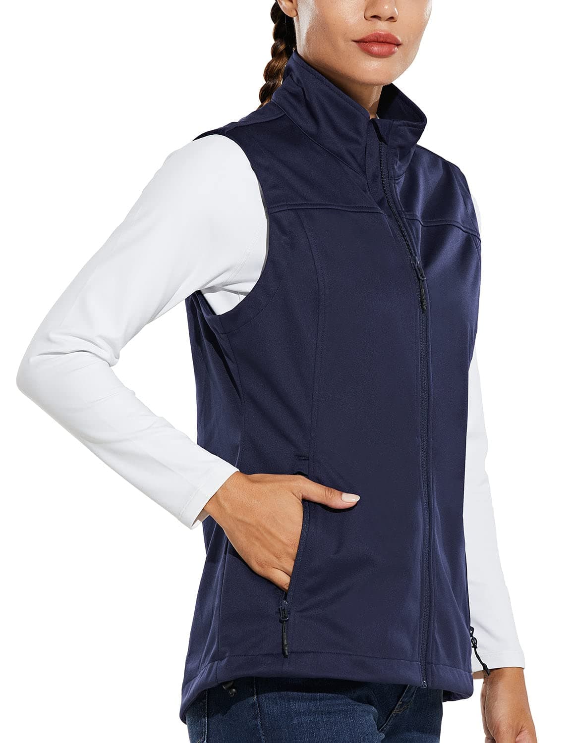 Lightweight Women's Vest with Zipper Pockets for Running, Hiking, Golf