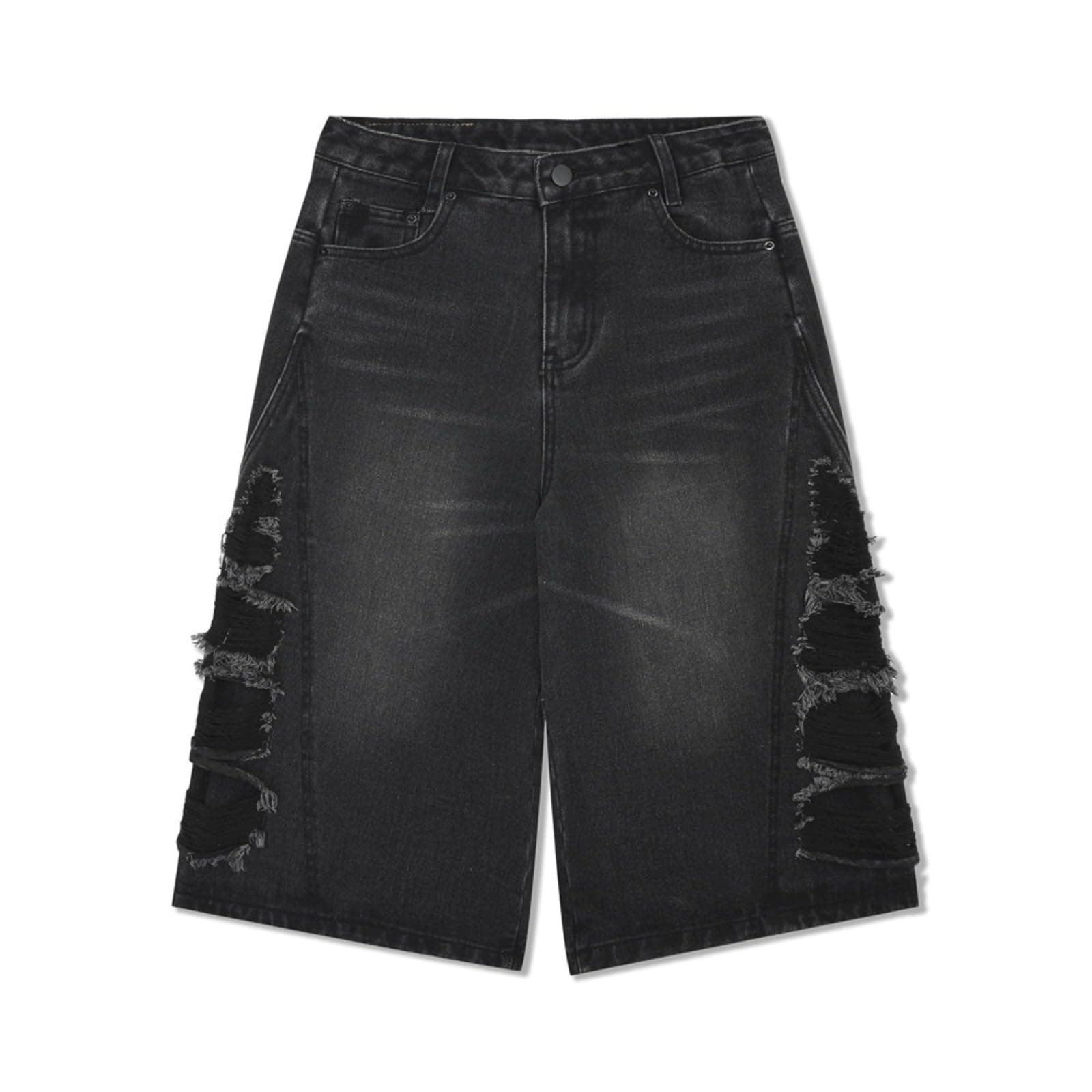 IDEWO Y2K Vintage Baggy Jean Shorts Wide Leg Denim Grunge Pants