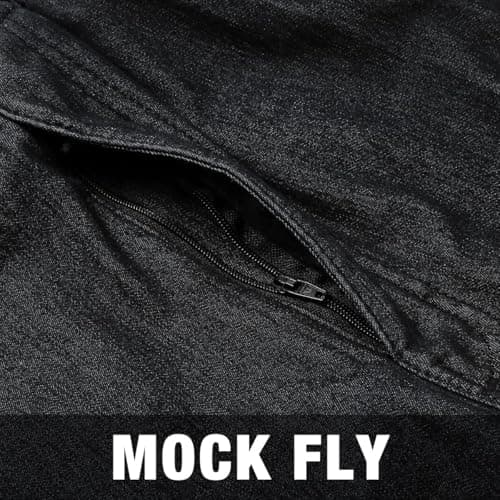 Warm Fleece Lined Jeans for Men with Elastic Waist