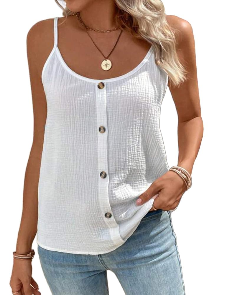 IDEALSANXUN Linen Tank Tops for Women Spring Summer