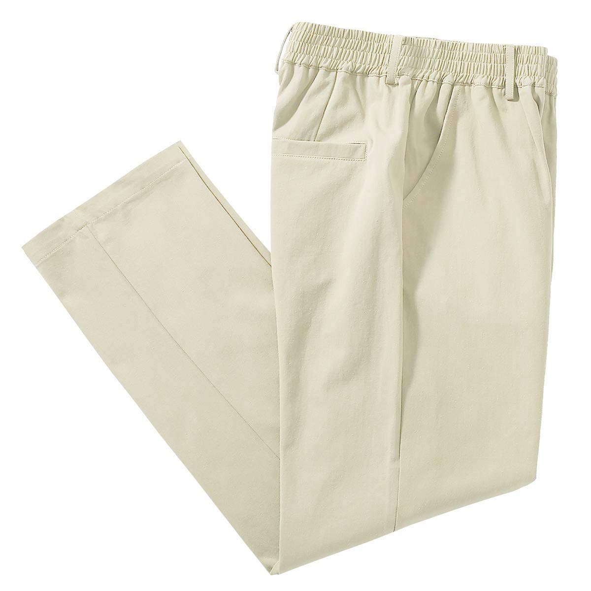 Men's Casual Twill Pants with Elastic Waist