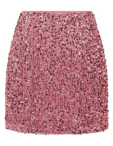 Sequin Mini Skirt for Women Trendy 2023 — Pink