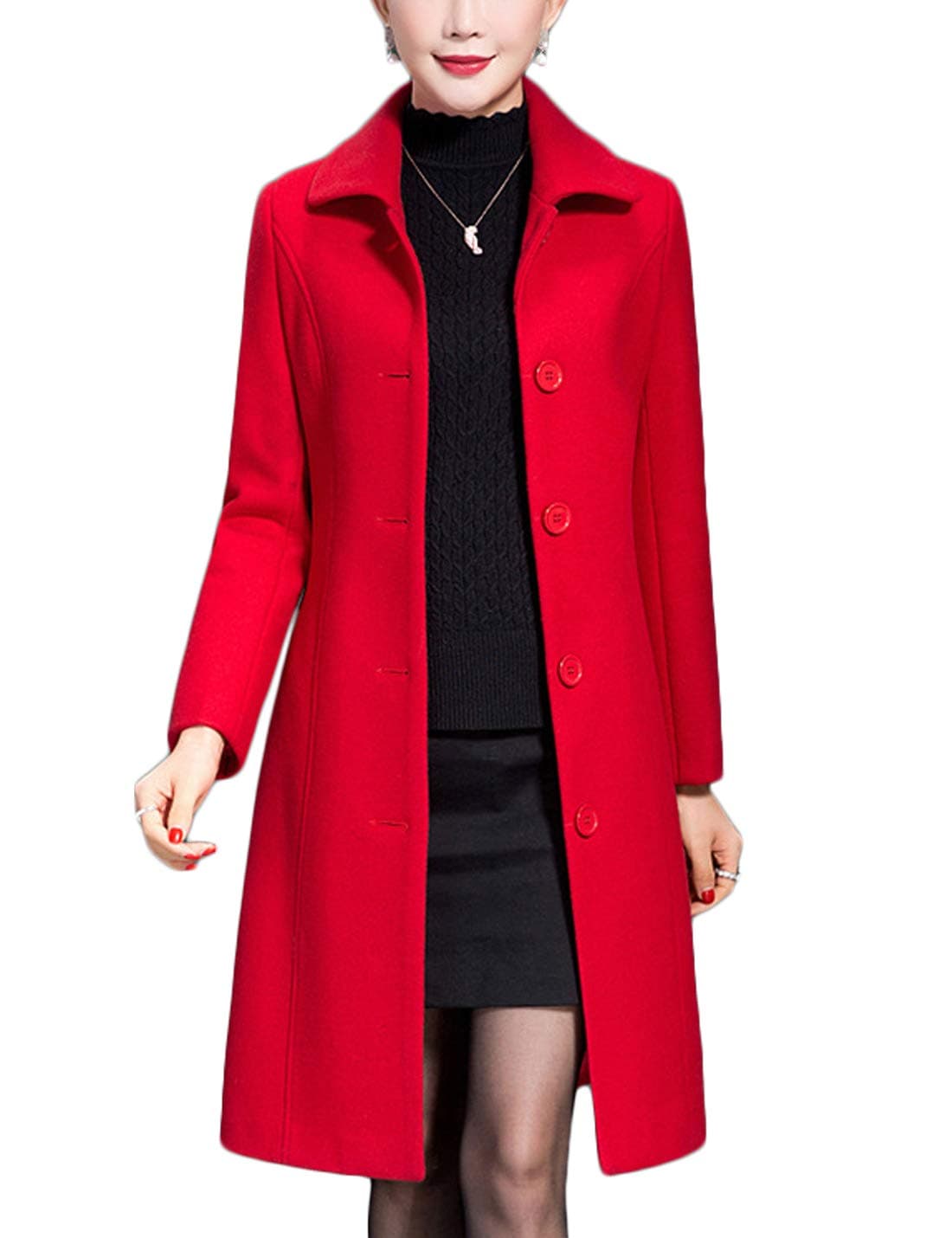 Women's Wool Trench Coat for Winter