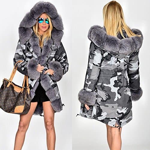 Roiii Women's Warm Winter Thicken Hooded Down Parka Jacket