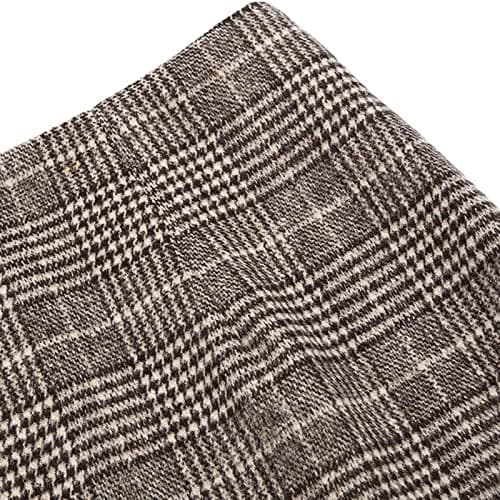 High Elastic Waist Plaid Mini Skirt Zipper Closure Above Knee Vintage