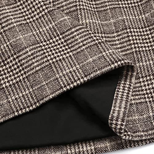 High Elastic Waist Plaid Mini Skirt Zipper Closure Above Knee Vintage