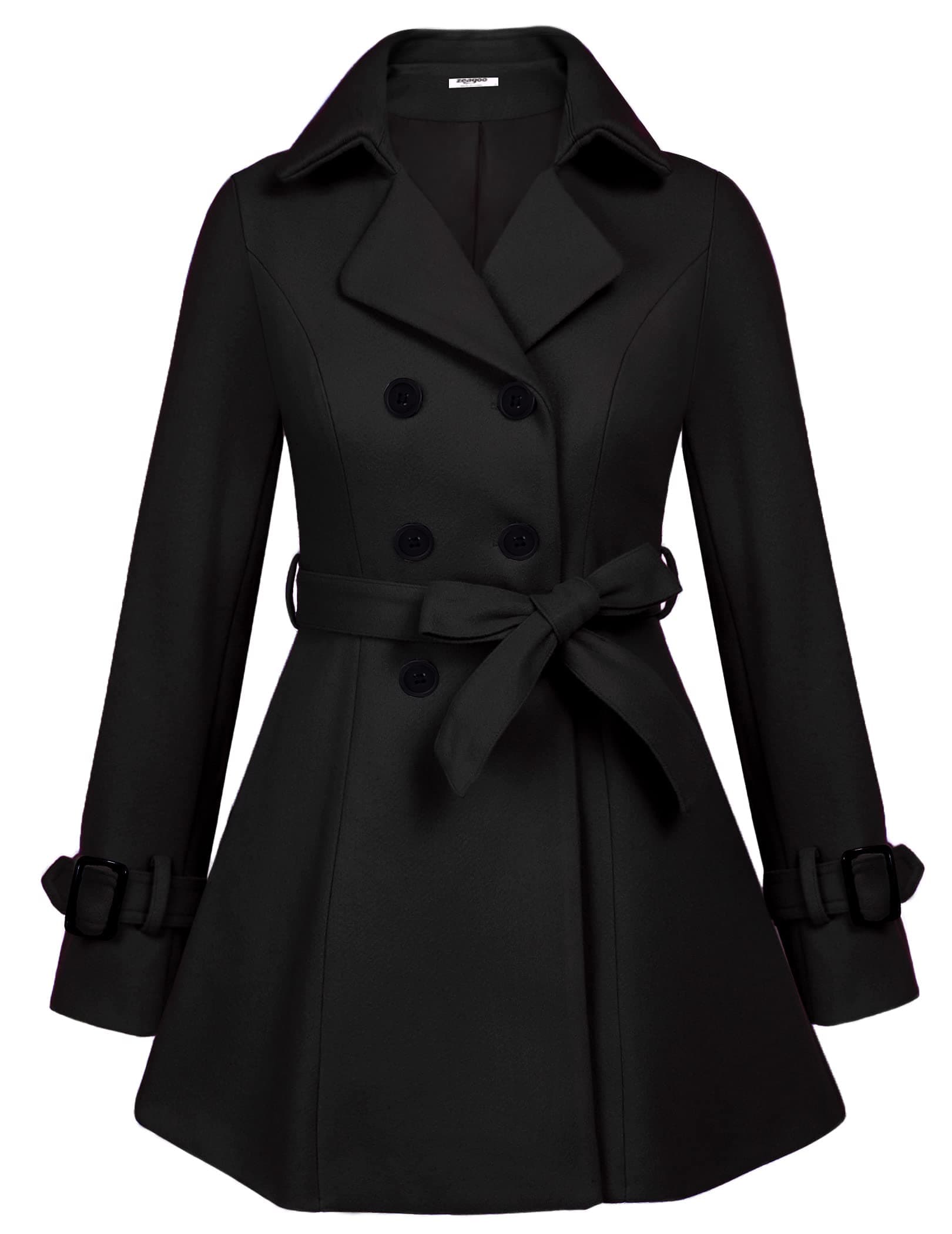 Zeagoo Women's Fashion Faux Fur Thick Wool Trench Coat Winter Warm Jacket S-2XL