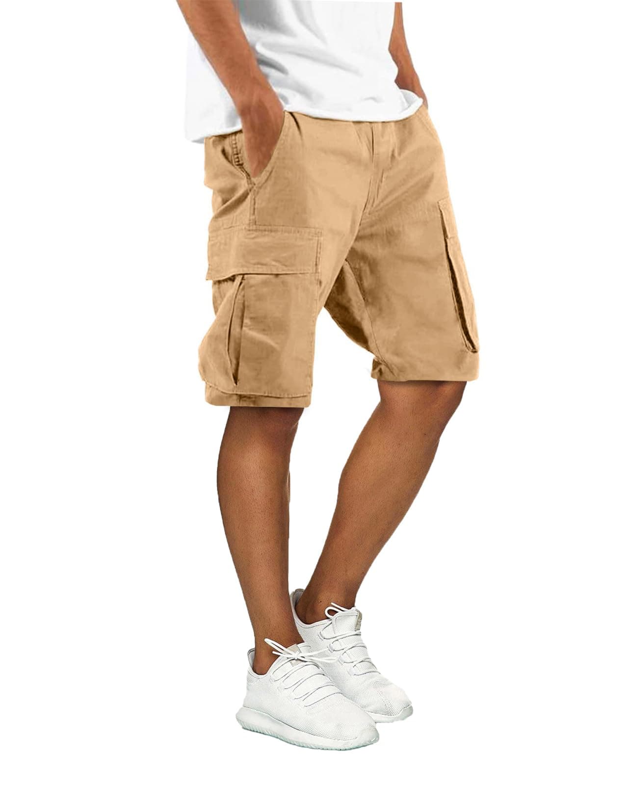 Whox Men's Relaxed Fit Cotton Cargo Shorts with Pockets